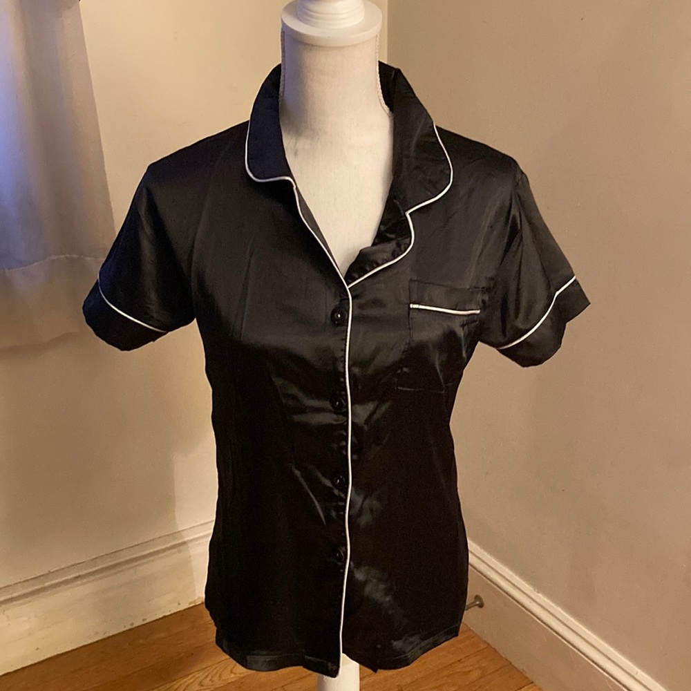 Silky Black Pajama Set